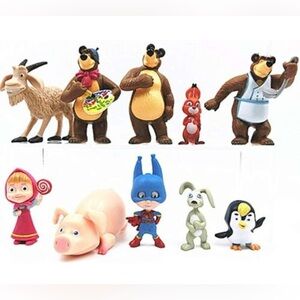 11 pc. Disney Masha & TheBear  🐻 Super Hero & Cast of Animals.